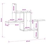 vidaXL Stenná polica Dymový dub 87 x 17 x 75 cm Kompozitné drevo – Obrázok 6