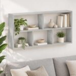 vidaXL Stenná polica Betónovo sivá 102 x 17 x 50 cm Kompozitné drevo