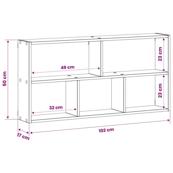vidaXL Stenná polica Betónovo sivá 102 x 17 x 50 cm Kompozitné drevo – Obrázok 6