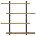 vidaXL Nástenná polica Dub artisan 100 x 13,5 x 101 cm – Obrázok 3