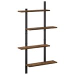 vidaXL Nástenná polica Dymový dub 61 x 13,5 x 105,5 cm – Obrázok 2