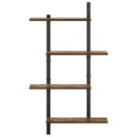 vidaXL Nástenná polica Dymový dub 61 x 13,5 x 105,5 cm – Obrázok 3