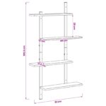 vidaXL Nástenná polica Dymový dub 61 x 13,5 x 105,5 cm – Obrázok 7