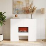 vidaXL Elektrický krb Biela 75 x 24,5 x 75 cm Kompozitné drevo