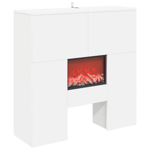 vidaXL Elektrický krb Biela 75 x 24,5 x 75 cm Kompozitné drevo – Obrázok 2
