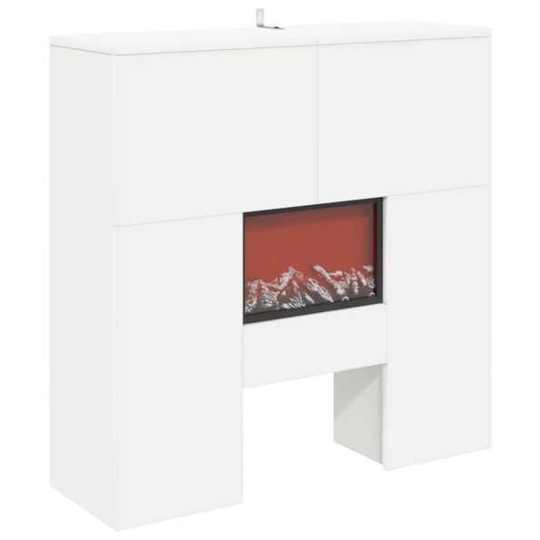 vidaXL Elektrický krb Biela 75 x 24,5 x 75 cm Kompozitné drevo – Obrázok 3