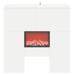 vidaXL Elektrický krb Biela 75 x 24,5 x 75 cm Kompozitné drevo – Obrázok 4