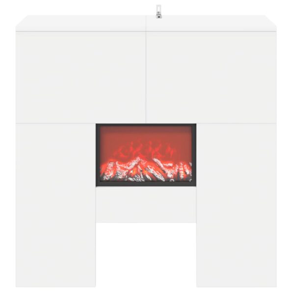 vidaXL Elektrický krb Biela 75 x 24,5 x 75 cm Kompozitné drevo – Obrázok 4