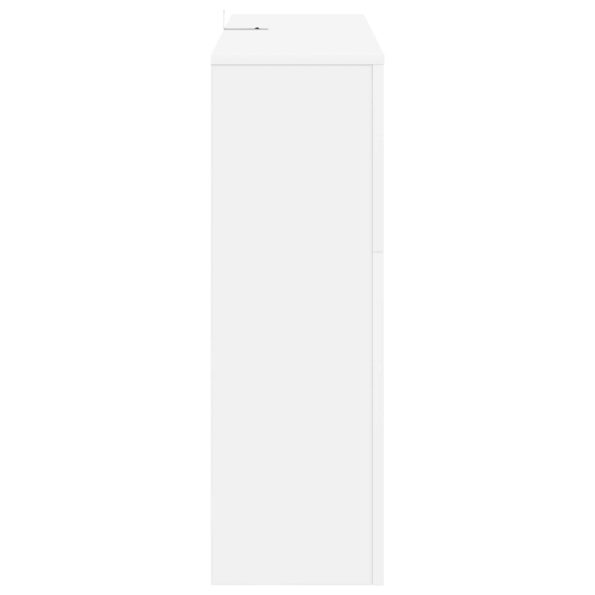 vidaXL Elektrický krb Biela 75 x 24,5 x 75 cm Kompozitné drevo – Obrázok 6