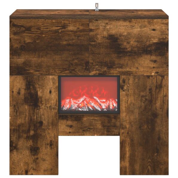 vidaXL Elektrický krb Dymový dub 75 x 24,5 x 75 cm Kompozitné drevo – Obrázok 4