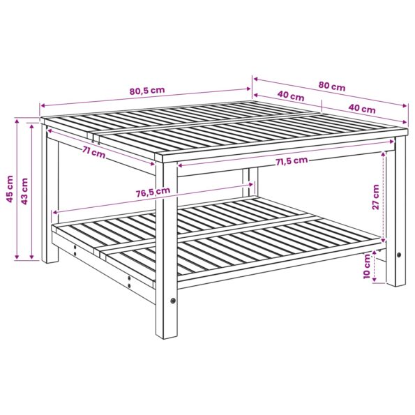 vidaXL Konferenčný stolík Prírodná 80,5 x 80 x 45 cm – Obrázok 7