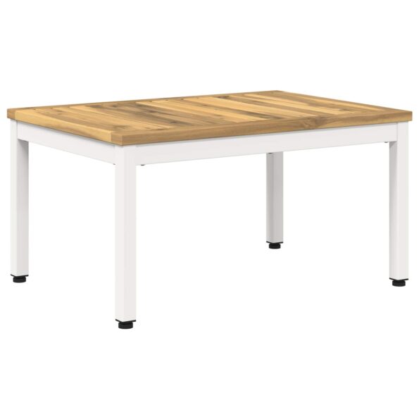 vidaXL Konferenčný stolík Biela 49 x 68,5 x 36 cm Pevné akáciové drevo – Obrázok 2