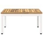 vidaXL Konferenčný stolík Biela 49 x 68,5 x 36 cm Pevné akáciové drevo – Obrázok 3