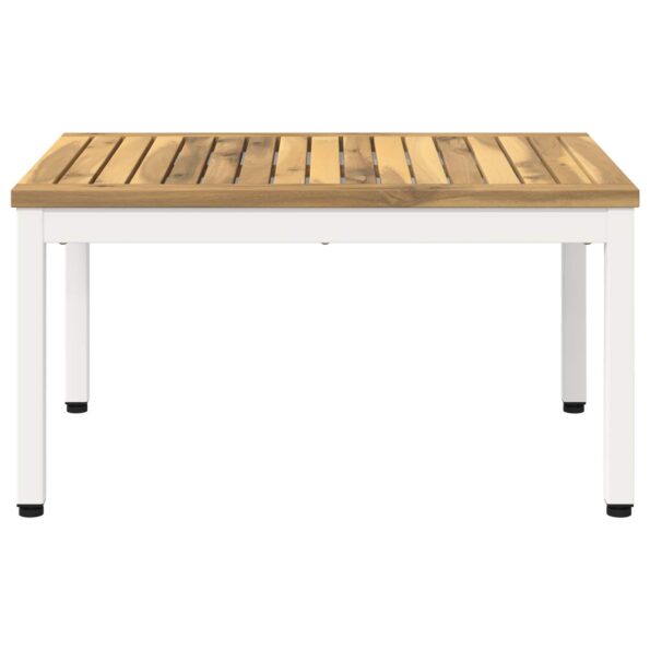 vidaXL Konferenčný stolík Biela 49 x 68,5 x 36 cm Pevné akáciové drevo – Obrázok 3