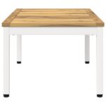 vidaXL Konferenčný stolík Biela 49 x 68,5 x 36 cm Pevné akáciové drevo – Obrázok 4