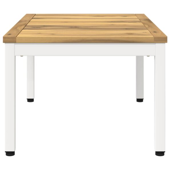 vidaXL Konferenčný stolík Biela 49 x 68,5 x 36 cm Pevné akáciové drevo – Obrázok 4