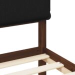 vidaXL Rám postele s čalúneným čelom Tmavohnedá a čierna 150 x 200 cm – Obrázok 8