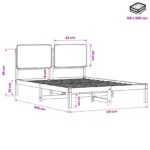 vidaXL Rám postele s čalúneným čelom Bielená a taupe 120 x 200 cm – Obrázok 11