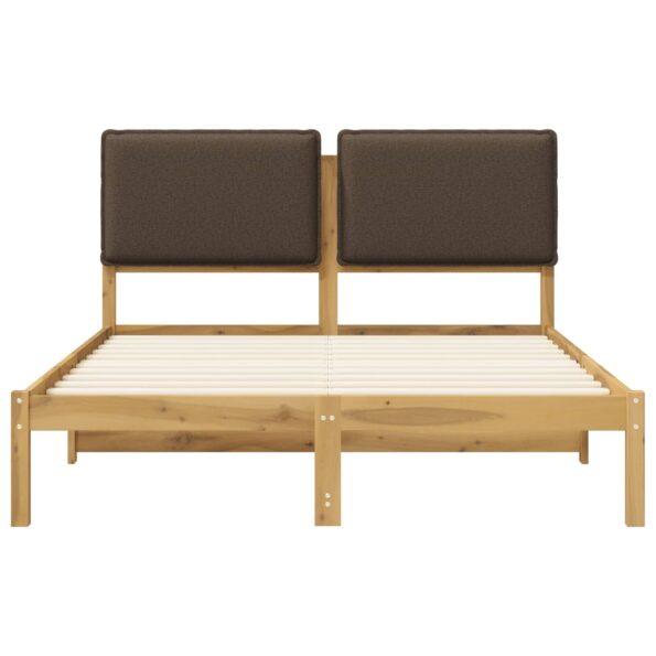 vidaXL Rám postele s čalúneným čelom Bielená a taupe 140 x 190 cm – Obrázok 4