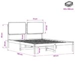 vidaXL Rám postele s čalúneným čelom Tmavohnedá a čierna 135 x 190 cm – Obrázok 11