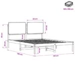 vidaXL Rám postele s čalúneným čelom Tmavohnedá a čierna 120 x 190 cm – Obrázok 11