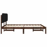vidaXL Rám postele s čalúneným čelom Tmavohnedá a čierna 120 x 190 cm – Obrázok 5