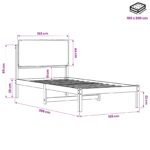 vidaXL Rám postele s čalúneným čelom Tmavohnedá a čierna 100 x 200 cm – Obrázok 11