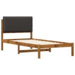 vidaXL Rám postele s čalúneným čelom Prírodná a tmavosivá 90 x 200 cm – Obrázok 3