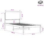 vidaXL Rám postele s čalúneným čelom Tmavohnedá a čierna 80 x 200 cm – Obrázok 11