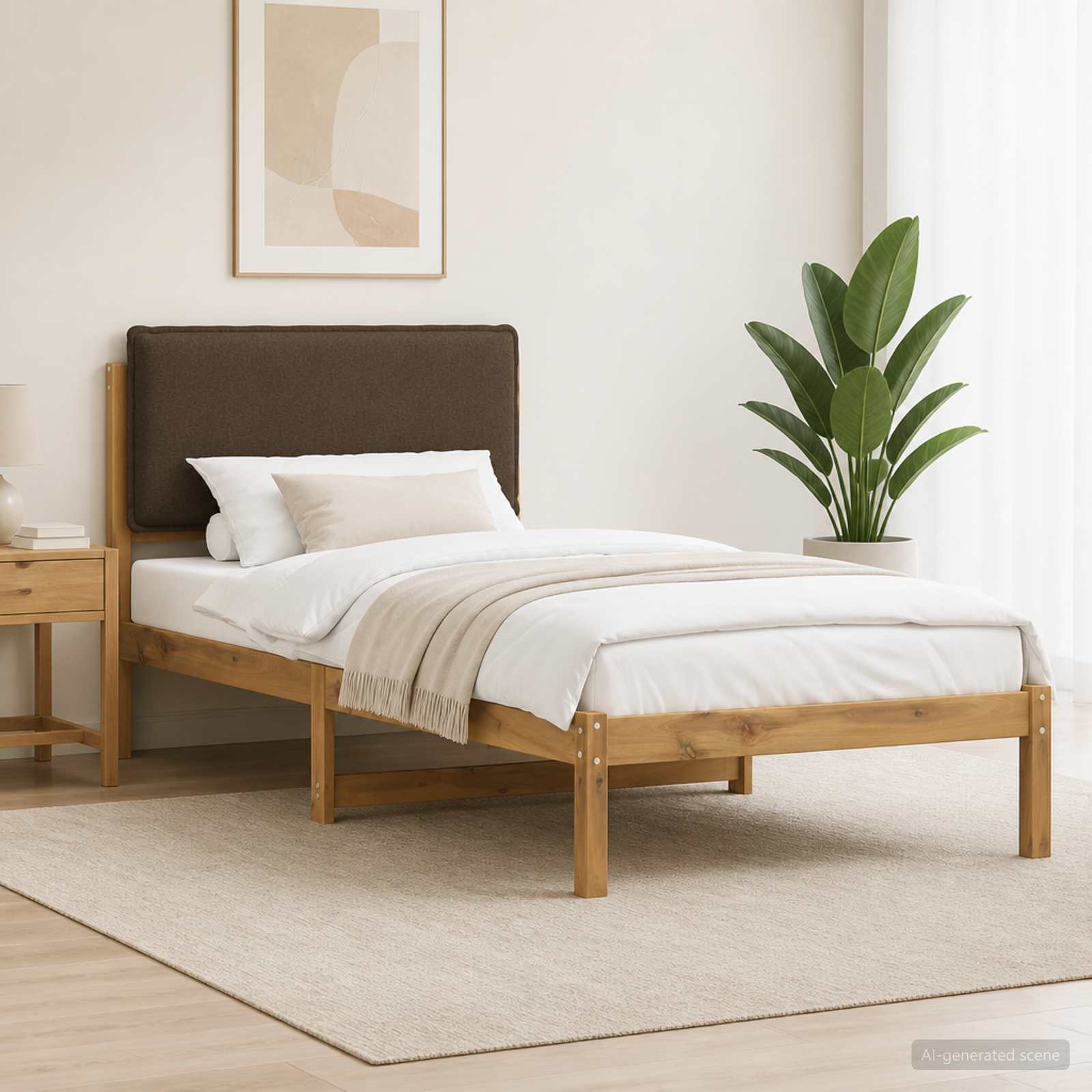 903943_1.jpg vidaXL Rám postele s čalúneným čelom Bielená a taupe 80 x 200 cm – Obrázok 1