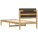 vidaXL Rám postele s čalúneným čelom Bielená a taupe 80 x 200 cm – Obrázok 6