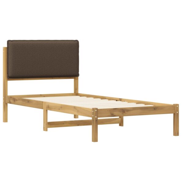 vidaXL Rám postele s čalúneným čelom Bielená a taupe 90 x 190 cm – Obrázok 3