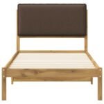 vidaXL Rám postele s čalúneným čelom Bielená a taupe 90 x 190 cm – Obrázok 4