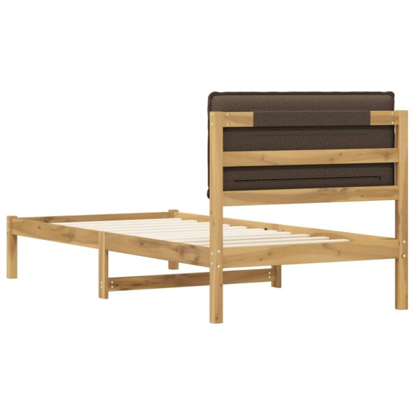 vidaXL Rám postele s čalúneným čelom Bielená a taupe 90 x 190 cm – Obrázok 6