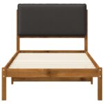vidaXL Rám postele s čalúneným čelom Prírodná a tmavosivá 75 x 190 cm – Obrázok 4