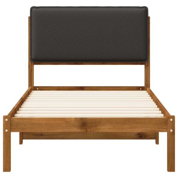 vidaXL Rám postele s čalúneným čelom Prírodná a tmavosivá 75 x 190 cm – Obrázok 4