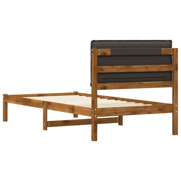 vidaXL Rám postele s čalúneným čelom Prírodná a tmavosivá 75 x 190 cm – Obrázok 6