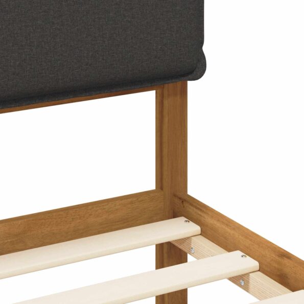 vidaXL Rám postele s čalúneným čelom Prírodná a tmavosivá 75 x 190 cm – Obrázok 8