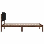 vidaXL Rám postele s čalúneným čelom Tmavohnedá a čierna 75 x 190 cm – Obrázok 5