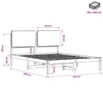 vidaXL Rám postele s čalúneným čelom Bielená a taupe 160 x 200 cm – Obrázok 11