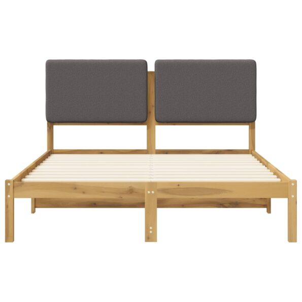vidaXL Rám postele s čalúneným čelom Bielená a svetlosivá 150 x 200 cm – Obrázok 4