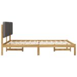 vidaXL Rám postele s čalúneným čelom Bielená a svetlosivá 150 x 200 cm – Obrázok 5