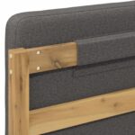 vidaXL Rám postele s čalúneným čelom Bielená a svetlosivá 150 x 200 cm – Obrázok 7