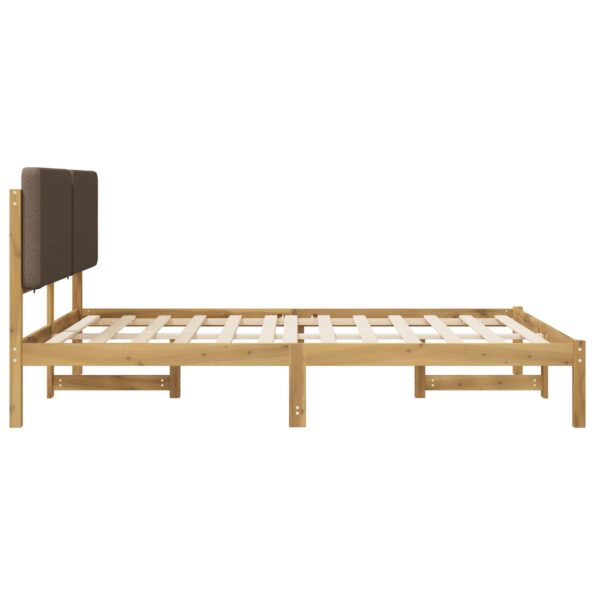 vidaXL Rám postele s čalúneným čelom Bielená a taupe 150 x 200 cm – Obrázok 5