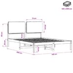 vidaXL Rám postele s čalúneným čelom Bielená a taupe 140 x 200 cm – Obrázok 11
