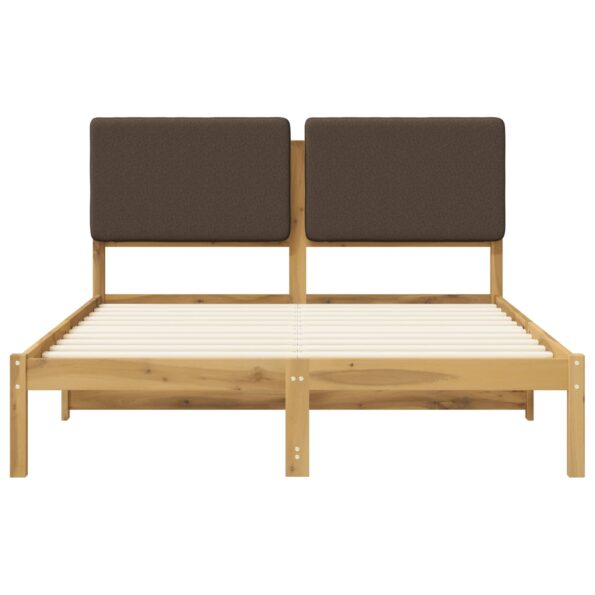 vidaXL Rám postele s čalúneným čelom Bielená a taupe 140 x 200 cm – Obrázok 4