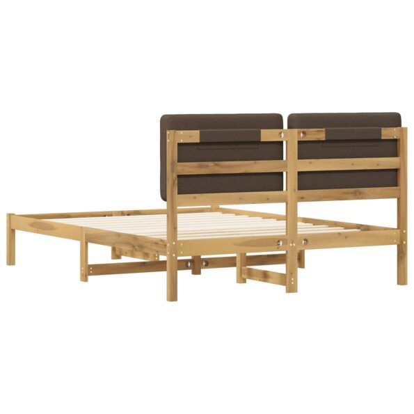 vidaXL Rám postele s čalúneným čelom Bielená a taupe 140 x 200 cm – Obrázok 6