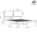 vidaXL Rám postele s čalúneným čelom Tmavohnedá a čierna 120 x 200 cm – Obrázok 11