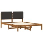 vidaXL Rám postele s čalúneným čelom Prírodná a tmavosivá 120 x 190 cm – Obrázok 3