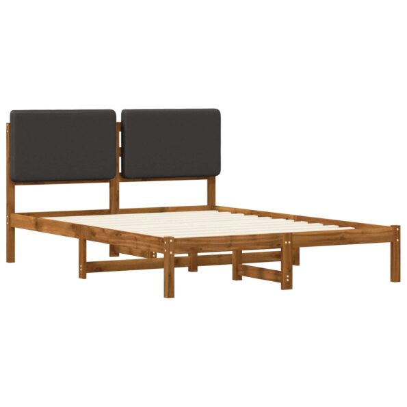 vidaXL Rám postele s čalúneným čelom Prírodná a tmavosivá 120 x 190 cm – Obrázok 3
